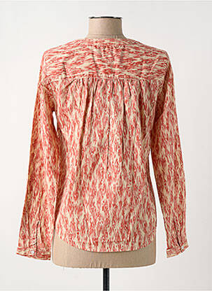 Blouse tissage popeline manches longues rouge ICHI femme