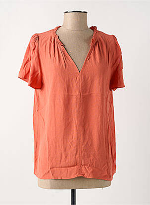 Blouse manches courtes manches courtes orange GRACE & MILA femme