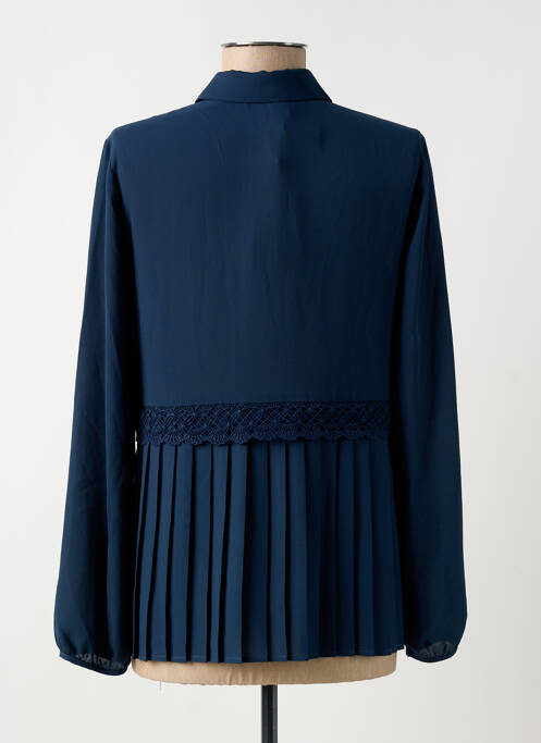 Chemisier tissage crêpe manches longues bleu I.CODE (By IKKS) femme