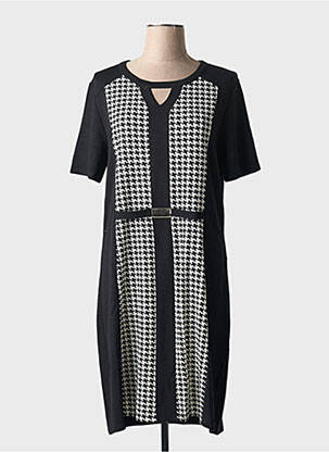 Robe mi-longue manches courtes manches courtes noir ATLANTA femme