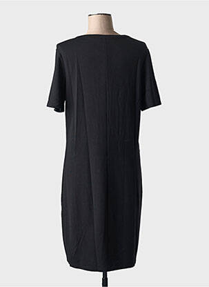 Robe mi-longue manches courtes manches courtes noir ATLANTA femme