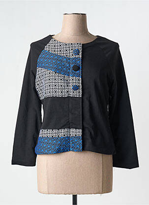Veste casual col rond noir BAMBOO'S femme