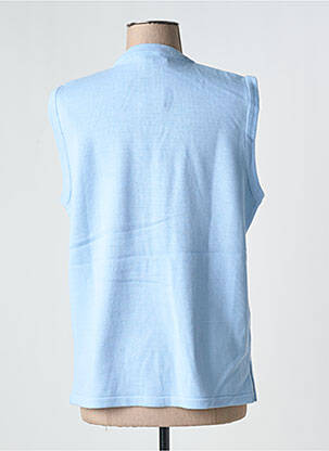 Gilet sans manche coupe cintrée bleu MAILLE INDIGO femme