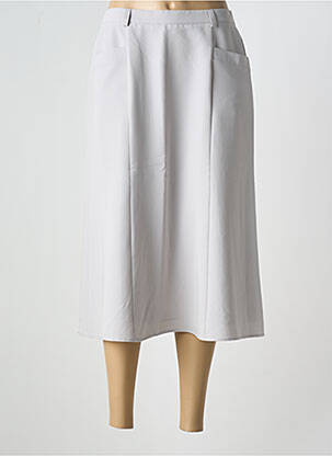 Jupe mi-longue taille à pinces gris FRANCOISE DE FRANCE femme