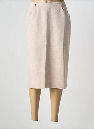 Jupe mi-longue coupe droite beige FRANCOISE DE FRANCE femme