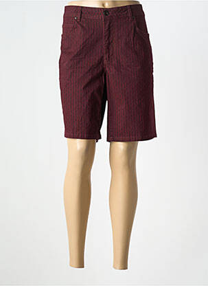Bermuda tissage popeline taille normale rouge TIBET femme