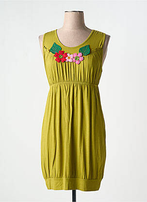 Robe courte vert MAMATAYOE pour femme