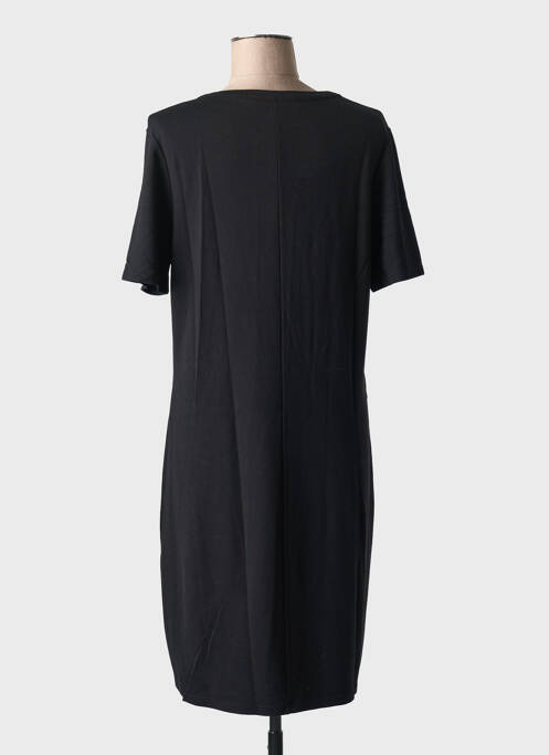 Robe mi-longue manches courtes manches courtes noir ATLANTA femme