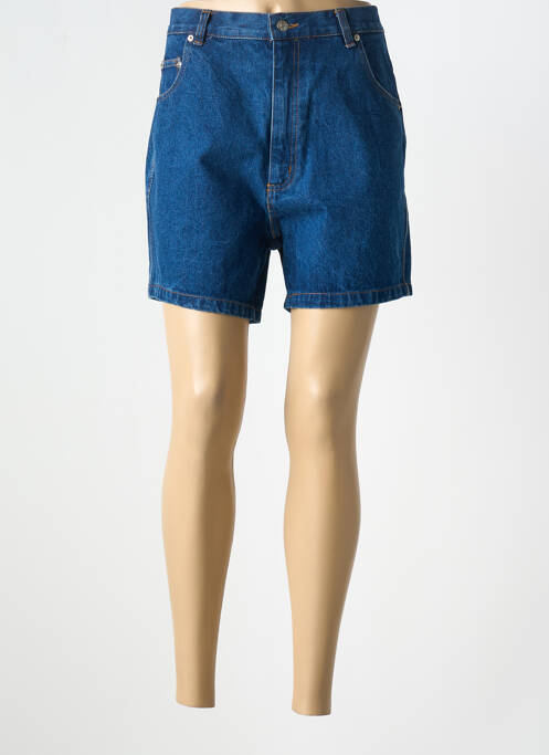 Short tissage denim taille haute bleu EASYLINE femme