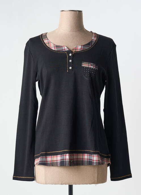 T-shirt noir FRONT DE MER pour femme