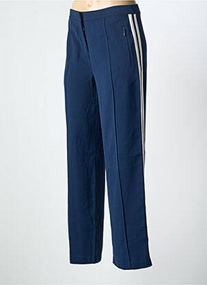 Pantalon droit taille à pinces taille normale bleu TEDDY SMITH femme