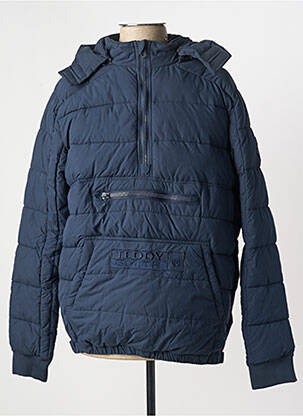 Doudoune poches a capuche bleu TEDDY SMITH homme
