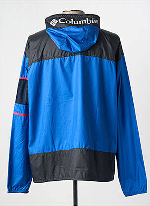 Coupe-vent fermeture zippée sous rabat scratché a capuche bleu COLUMBIA homme