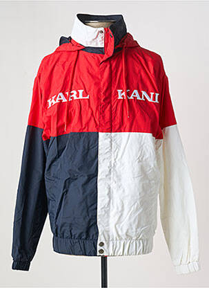 Coupe-vent poches a capuche rouge KARL KANI homme
