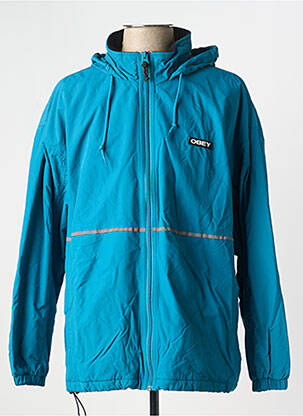 Coupe-vent poches a capuche bleu OBEY homme