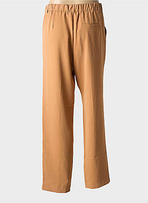 Pantalon chino fermeture zippée sous rabat boutonné taille normale marron GRACE & MILA femme