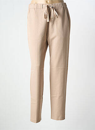 Pantalon droit tissage crêpe taille normale beige GRACE & MILA femme