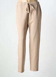 Pantalon droit tissage crêpe taille normale beige GRACE & MILA femme
