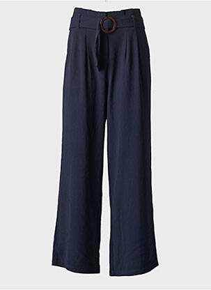 Pantalon large tissage crêpe taille haute bleu LA PETITE ETOILE femme