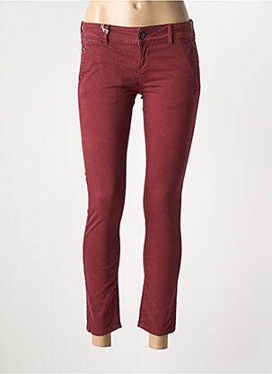 Pantalon chino tissage popeline taille normale rouge DONOVAN femme