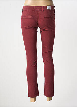Pantalon chino tissage popeline taille normale rouge DONOVAN femme