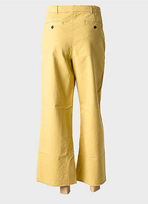 Jeans coupe large finition bord franc taille haute jaune LEON & HARPER femme