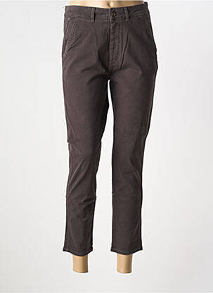 Pantalon 7/8 taille à pinces taille normale gris REIKO femme
