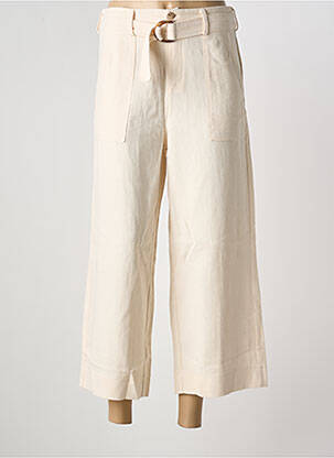 Pantalon 7/8 taille haute taille haute beige GRACE & MILA femme