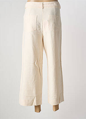 Pantalon 7/8 taille haute taille haute beige GRACE & MILA femme