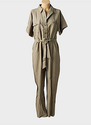 Combi-pantalon fermeture boutonnée sur le devant manches courtes vert MOLLY BRACKEN femme