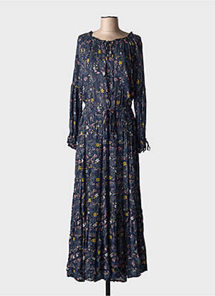 Robe longue manches longues manches longues bleu TEDDY SMITH femme