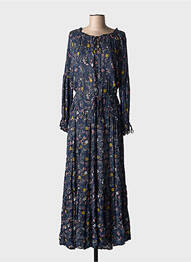 Robe longue manches longues manches longues bleu TEDDY SMITH femme