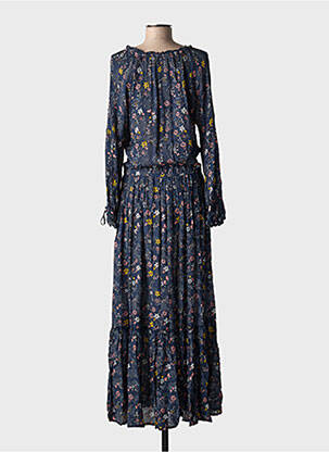 Robe longue manches longues manches longues bleu TEDDY SMITH femme