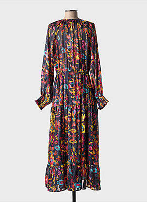 Robe longue manches longues manches longues noir GRACE & MILA femme