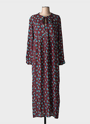 Robe longue manches longues manches longues violet EMA BLUE'S femme