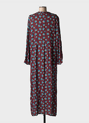 Robe longue manches longues manches longues violet EMA BLUE'S femme