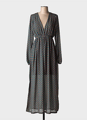Robe longue manches longues manches longues vert STUDIO PARISIEN femme