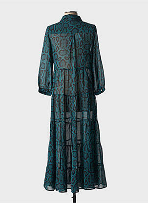 Robe longue manches longues manches longues vert GRACE & MILA femme