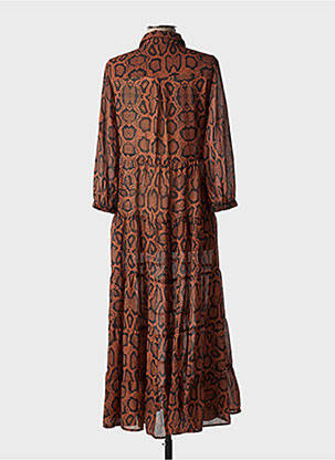 Robe longue manches longues manches longues marron GRACE & MILA femme