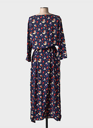 Robe longue manches longues manches longues bleu GRACE & MILA femme