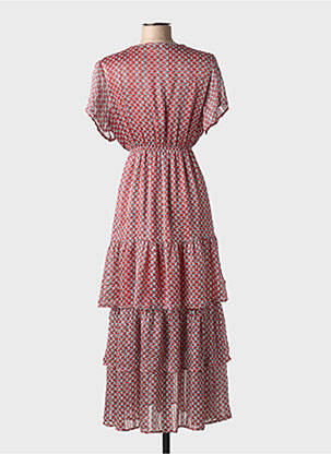Robe longue imprimé fantaisie manches courtes orange SWEED PARIS femme