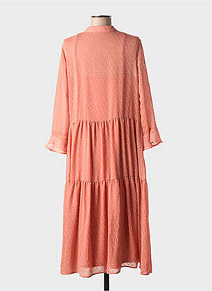 Robe mi-longue manches longues manches longues orange VILA femme