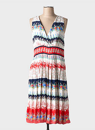 Robe mi-longue coupe fluide sans manche blanc RYUJEE femme