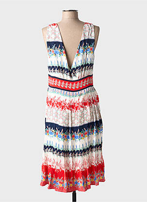 Robe mi-longue coupe fluide sans manche blanc RYUJEE femme