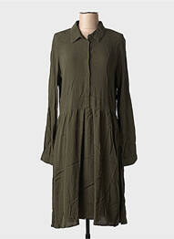Robe mi-longue manches longues manches longues vert MINIMUM femme