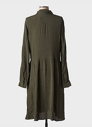 Robe mi-longue manches longues manches longues vert MINIMUM femme
