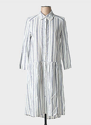Robe mi-longue manches longues manches longues blanc SCHOOL RAG femme