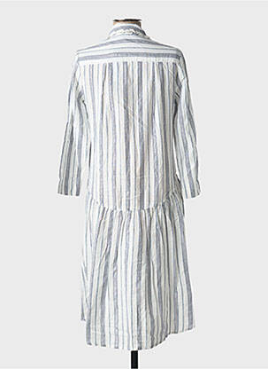 Robe mi-longue manches longues manches longues blanc SCHOOL RAG femme