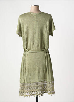 Robe mi-longue manches courtes manches courtes vert ATELIERS DE LA MAILLE femme