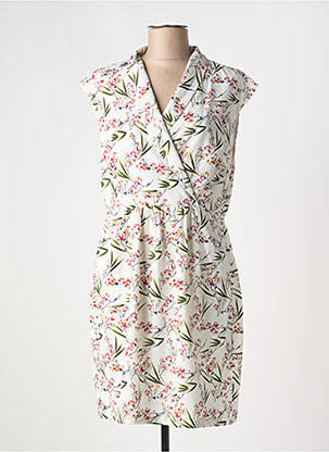 Robe mi-longue imprimé fleurs sans manche blanc MOLLY BRACKEN femme